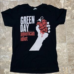 Green Day Black Graphic Tee - American Idiot Design